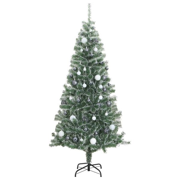 vidaXL Artificial Christmas Tree Green and white PET 82.7 in