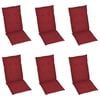 vidaXL Patio Chairs 6 pcs with Wine Red Cushions Solid Teak Wood