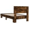 vidaXL Bed Frame Smoked Oak Engineered wood, metal 35.4 x 74.8 in