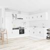 vidaXL Kitchen Cabinet Set Gloss White Engineered Wood and Glass Large