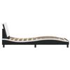 vidaXL Bed Frame Black and white Faux leather and plywood Twin XL