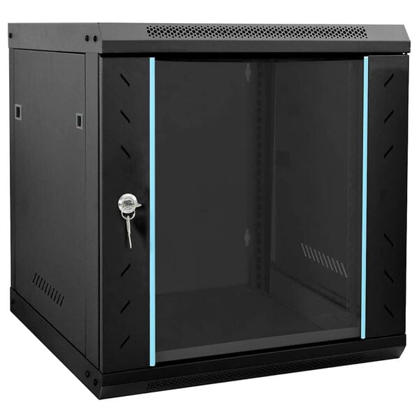 vidaXL Network Cabinet Black 20.87 x 23.62 x 23.62 in Steel