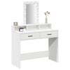 vidaXL Dressing Table White 39.37 x 16.14 x 55.12 in Engineered Wood