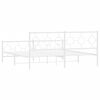 vidaXL Bed Frame White Powder-Coated Steel Double Storage Bed Frame