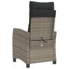 vidaXL Reclining Garden Chair Grey Poly Rattan, Powder-Coated Steel