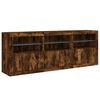 vidaXL Sideboard with LED Lights Smoked Oak 71.5"x14.6"x26.4"