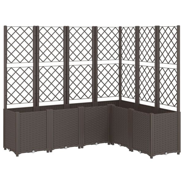 vidaXL Garden Planter with Trellis Brown 63"x47.2"x55.1" PP