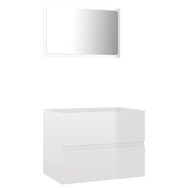 vidaXL Bathroom Furniture Set High gloss white Engineered wood, acrylic