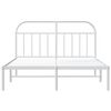 vidaXL Bed Frame White Powder-Coated Steel 55.1 x 78.7 in Tough