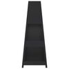 vidaXL Patio Fireplace with Log Store Tower Design Black Steel
