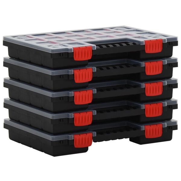 vidaXL Assortment Boxes 10 pcs 13.6x9.8x2.0" Polypropylene
