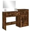 vidaXL Dressing Table Set Smoked Oak Engineered wood, glass Medium