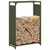 vidaXL Firewood Rack Olive Green 23.6x11.0x35.4" Cold-rolled steel