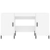 vidaXL Desk White Engineered wood Medium Desk Rectangular Industrial