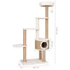 vidaXL Cat Tree Beige Flakeboard, Plush, Seagrass Tall Storage