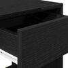 vidaXL Bedside Cabinet Black Oak Engineered wood Standard