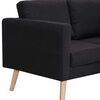 vidaXL Sofa Black Wooden frame and polyester fabric 3-Seater
