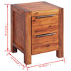 vidaXL Bedside Cabinet Solid Acacia Wood Brown 17.7"x16.8"x22.8"