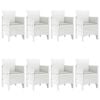 vidaXL Garden Dining Set 9 pcs White Polt rattan