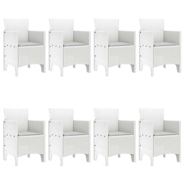 vidaXL Garden Dining Set 9 pcs White Polt rattan