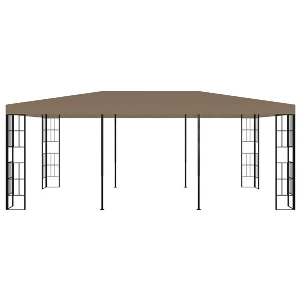 vidaXL Gazebo Taupe Polyester Spacious Gazebo Rectangular