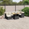 vidaXL Garden Sofa Set Black, Cream
