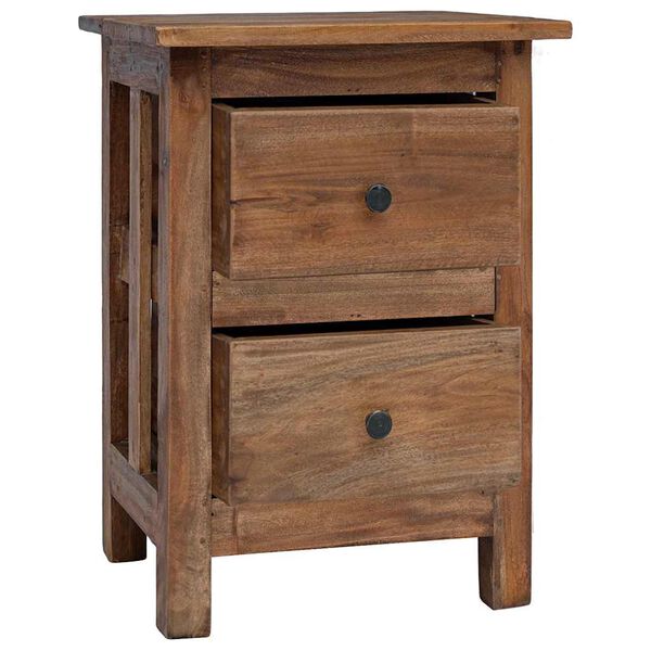 vidaXL Nightstand Brown Solid Mahogany Wood 15.7x11.8x20.1 in