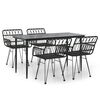 vidaXL Garden Dining Set Black Powder-coated steel Medium Durable