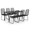 vidaXL Garden Dining Set Black