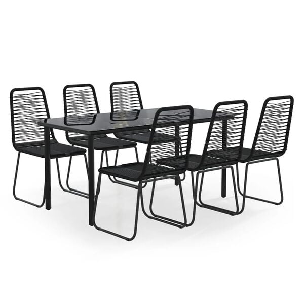 vidaXL Garden Dining Set Black