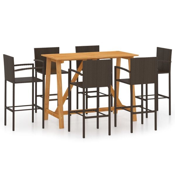 vidaXL Garden Bar Set Brown