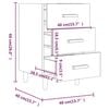 vidaXL Bedside Cabinet Smoked Oak Engineered Wood Standard