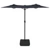 vidaXL Garden Parasol Black, Dark Grey Polyester, Powder-Coated Iron Large