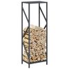 vidaXL Firewood Rack Anthracite 13.4x9.8x39.4" Cold-rolled steel