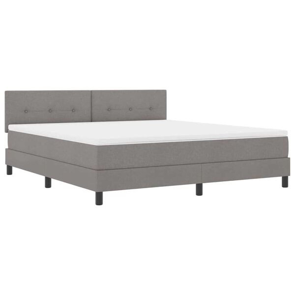 vidaXL Box Spring Bed with Mattress Taupe 70.9" x 78.7" fabric