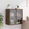 vidaXL Wall Cabinet Brown Oak Engineered Wood, Glass 26.8 x 14.6 x 27.0 in