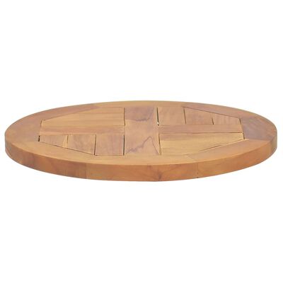 vidaXL Table Top Solid Teak Wood Round 1" 15.7"