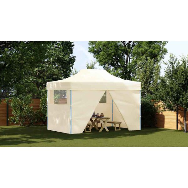 vidaXL Foldable Tent Pop-Up with 4 Side Walls 9.8'x14.8' Cream White