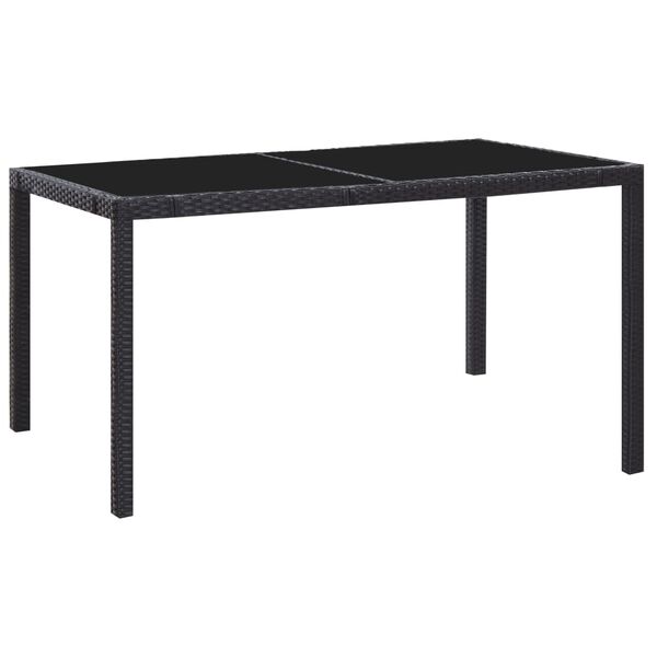 vidaXL Garden Table And Chair Black