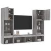 vidaXL 5 Piece TV Wall Units with LED Gray Sonoma Engineered Wood