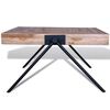 vidaXL Table Various shades of teak, Black Reclaimed teak wood, painted iron