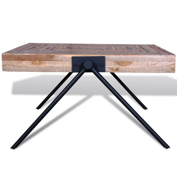 vidaXL Table Various shades of teak, Black Reclaimed teak wood, painted iron