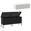 vidaXL Garden Storage Box Black PE Rattan, Powder-Coated Steel Large