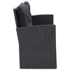 vidaXL Sofa Set Black PE rattan, powder-coated steel, glass Medium