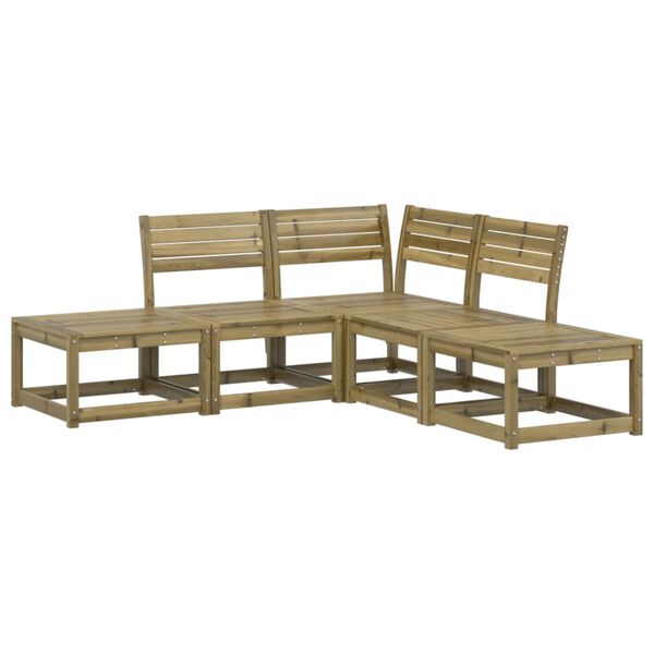 vidaXL Garden Sofa Set Natural Pine Vacuum pressure impregnated pinewood