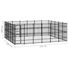 vidaXL Dog Kennel Black Powder-Coated Steel 298.1 ft&sup2; Doors Dog Kennel