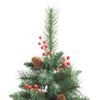 vidaXL Artificial Hinged Christmas Tree Green PVC and Metal Medium