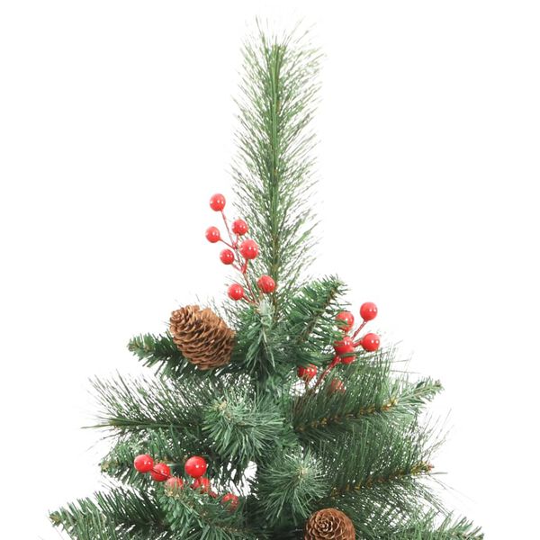 vidaXL Artificial Hinged Christmas Tree Green PVC and Metal Medium