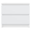 vidaXL Bed Cabinet White Engineered wood Medium Bed Cabinet
