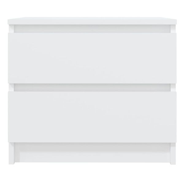 vidaXL Bed Cabinet White Engineered wood Medium Bed Cabinet